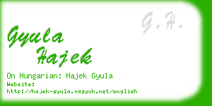 gyula hajek business card